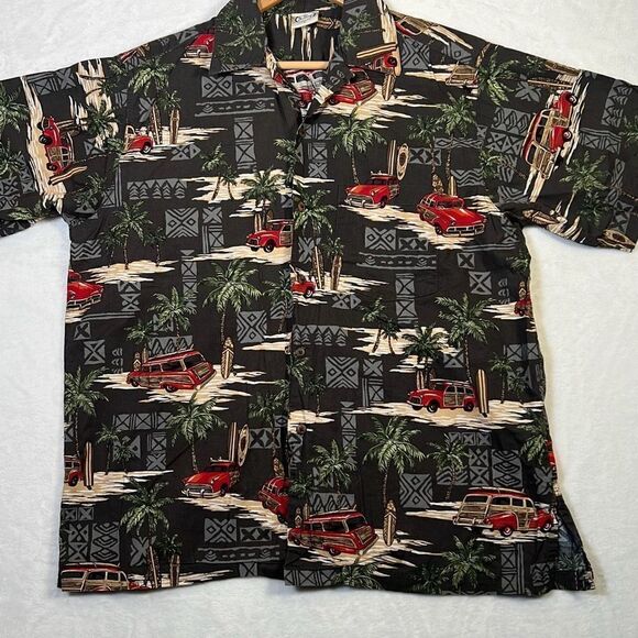 Vintage Hawaiian Go Barefoot short sleeve Button up Shirt USA Made - Mens Large - Picture 1 of 6